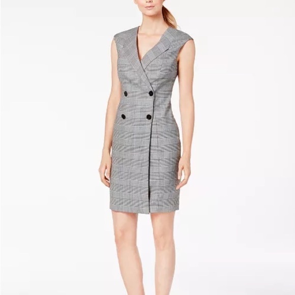 Calvin Klein Dresses & Skirts - CALVIN KLEIN- Petite Glen Plaid Double-Breasted Blazer Dress size 6